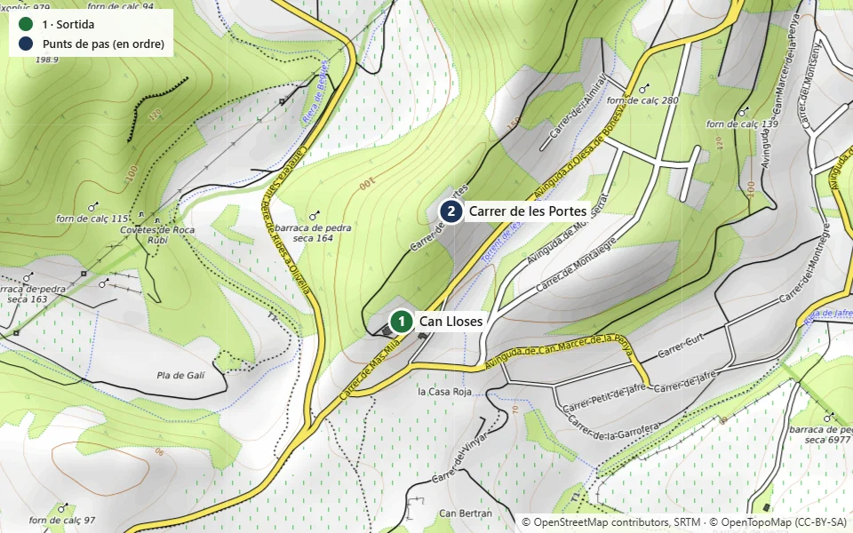 Mapa de la ruta 10: Carrer de les Portes