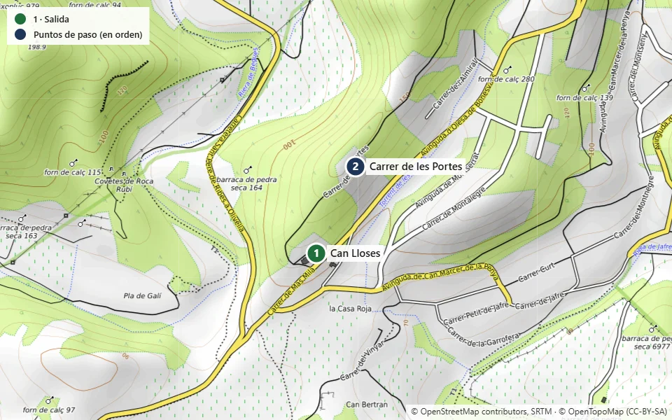 Mapa de la ruta 10: Carrer de les Portes